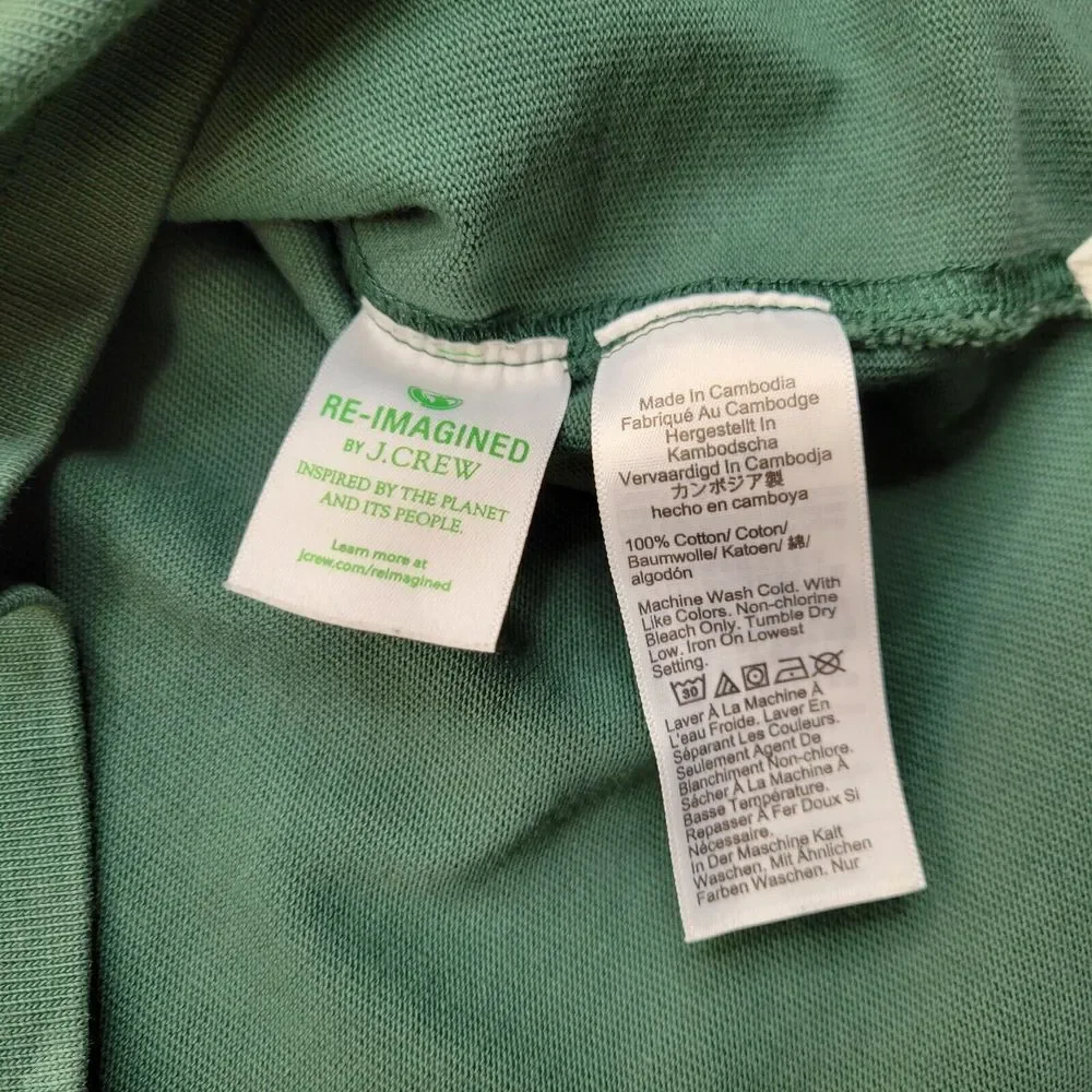 J Crew Sweater Men Small Green Oarsman Sweatshirt 1/4 Zip Cotton Reimagine Adult